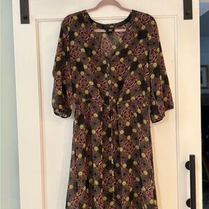 Mossimo Supply Co. Long Sleeve Dress - Black and Pink Floral